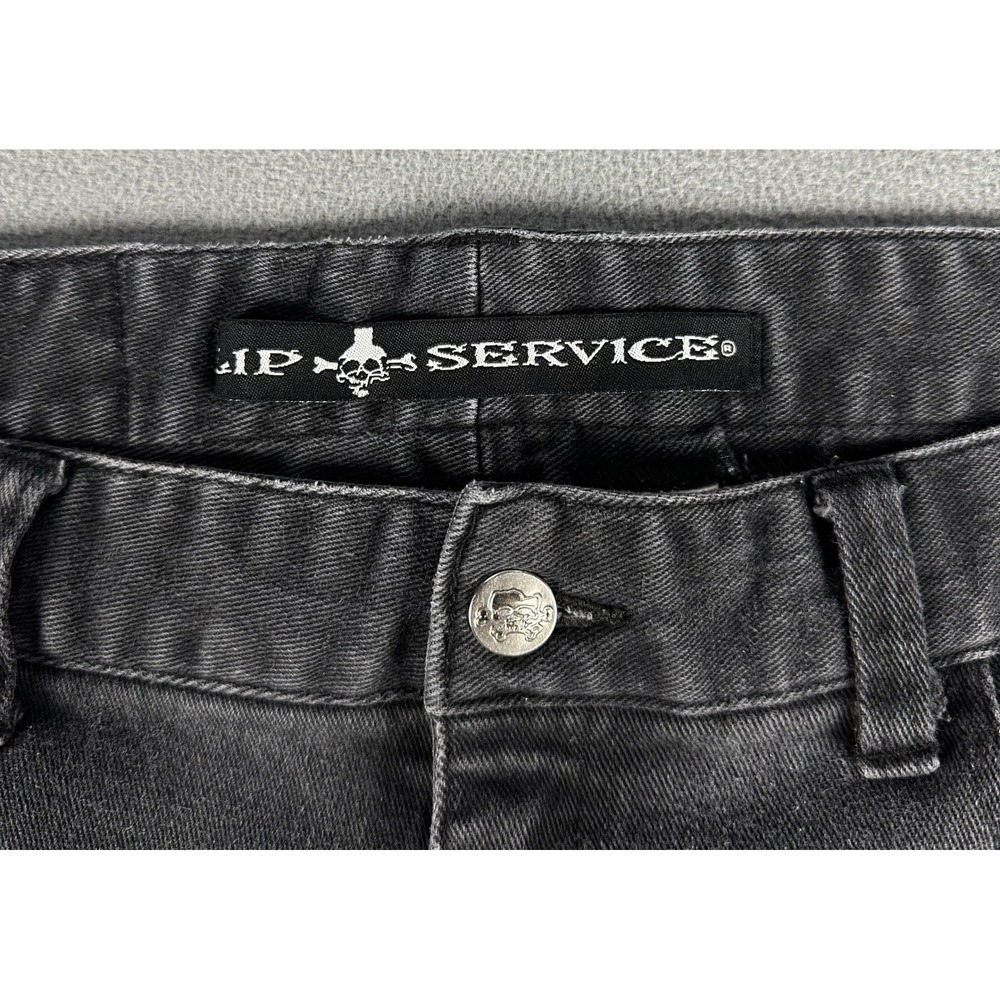 Lip Service Jeans Mens 36x34 Black Faded Distressed Stretch Jeans Punk Rock Goth - Picture 10 of 12